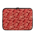 Red Hawaiian Tropical Pattern Print Laptop Sleeve