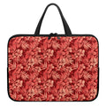 Red Hawaiian Tropical Pattern Print Laptop Sleeve With Handle