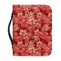 Red Hawaiian Tropical Pattern Print Leather Bible Cover