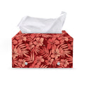 Red Hawaiian Tropical Pattern Print Leather Tissue Box Cover
