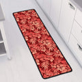 Red Hawaiian Tropical Pattern Print Long Kitchen Mat