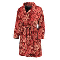 Red Hawaiian Tropical Pattern Print Men's Bathrobe