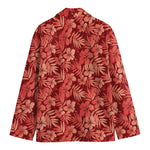 Red Hawaiian Tropical Pattern Print Men's Blazer