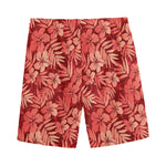 Red Hawaiian Tropical Pattern Print Men's Sports Shorts