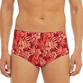 Red Hawaiian Tropical Pattern Print Men's Triangle Swim Briefs