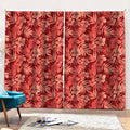 Red Hawaiian Tropical Pattern Print Pencil Pleat Curtains