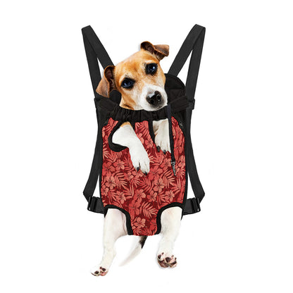 Red Hawaiian Tropical Pattern Print Pet Carrier Backpack