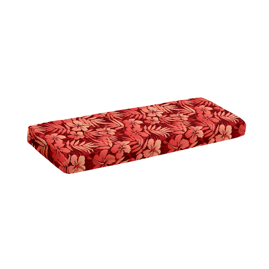 Red Hawaiian Tropical Pattern Print Piano Keyboard Cover