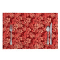 Red Hawaiian Tropical Pattern Print Placemat