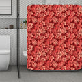 Red Hawaiian Tropical Pattern Print Polyester Shower Curtain