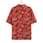 Red Hawaiian Tropical Pattern Print Rayon Hawaiian Shirt