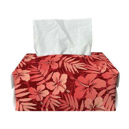 Red Hawaiian Tropical Pattern Print Rectangle Tissue Box Cover
