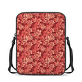 Red Hawaiian Tropical Pattern Print Rectangular Crossbody Bag