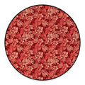 Red Hawaiian Tropical Pattern Print Round Floor Mat