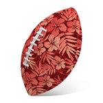 Red Hawaiian Tropical Pattern Print Rugby Ball