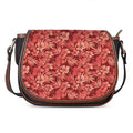 Red Hawaiian Tropical Pattern Print Saddle Bag