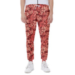 Red Hawaiian Tropical Pattern Print Scuba Joggers