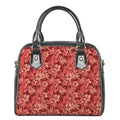 Red Hawaiian Tropical Pattern Print Shoulder Handbag