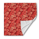 Red Hawaiian Tropical Pattern Print Silk Bandana