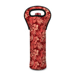 Red Hawaiian Tropical Pattern Print Single Neoprene Wine Tote