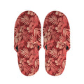 Red Hawaiian Tropical Pattern Print Slippers