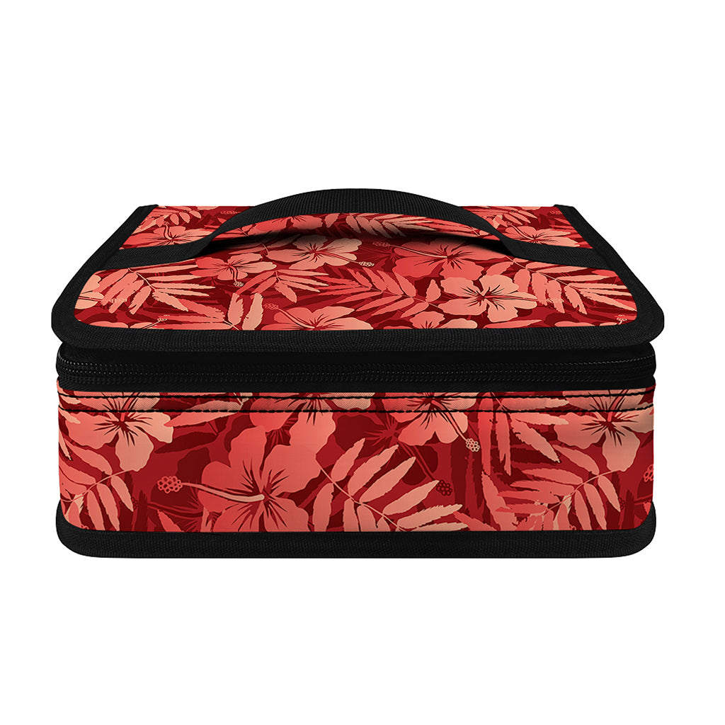 Red Hawaiian Tropical Pattern Print Small Lunch Bag