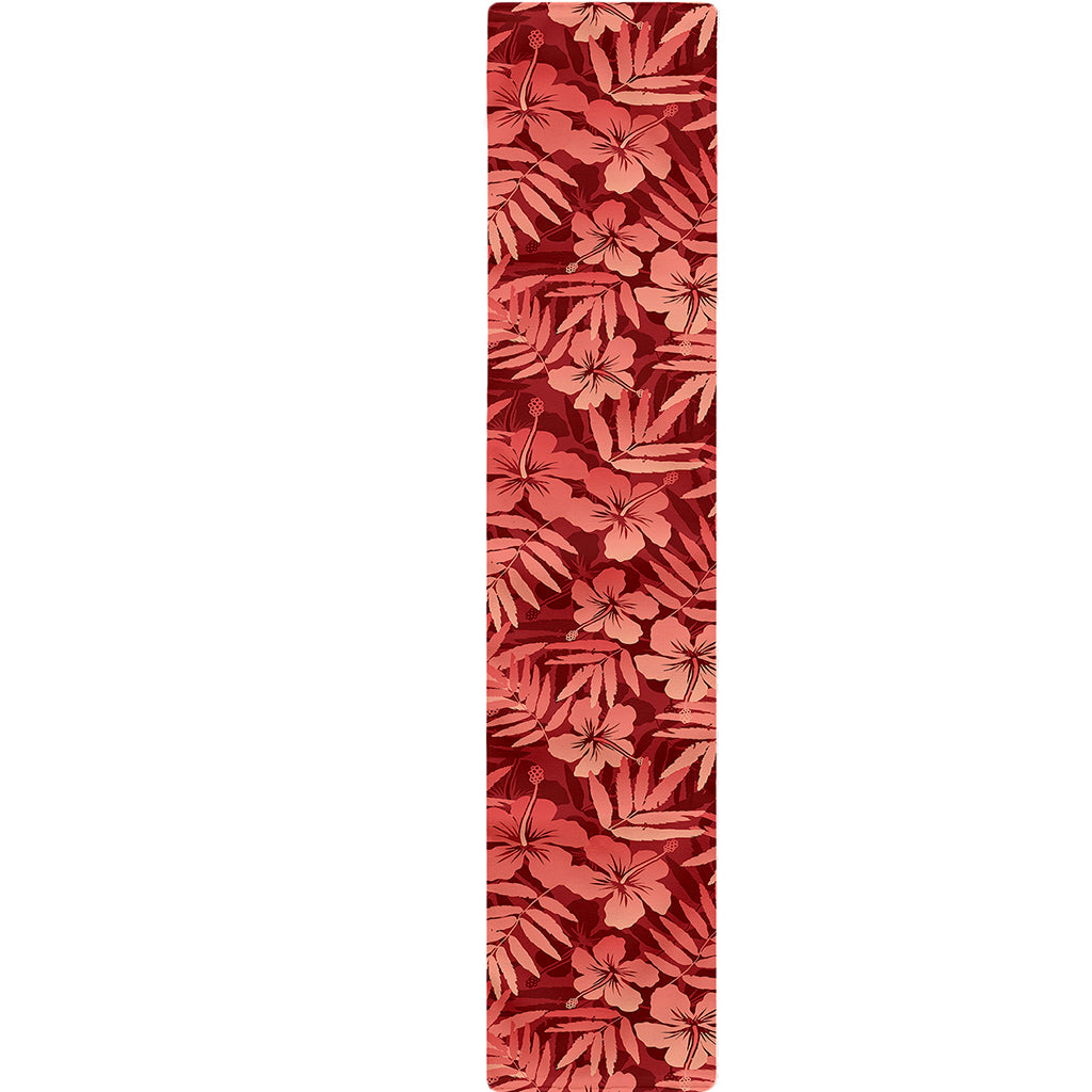 Red Hawaiian Tropical Pattern Print Table Runner