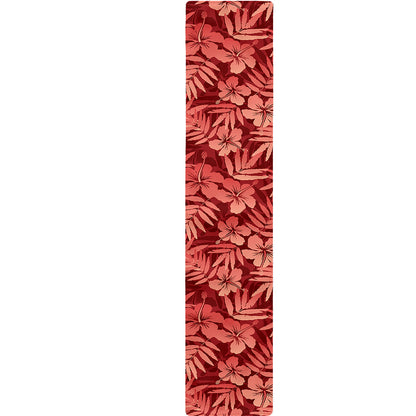 Red Hawaiian Tropical Pattern Print Table Runner