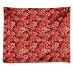 Red Hawaiian Tropical Pattern Print Tapestry