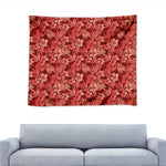 Red Hawaiian Tropical Pattern Print Tapestry