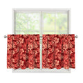 Red Hawaiian Tropical Pattern Print Tier Curtains