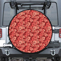 Red Hawaiian Tropical Pattern Print Tire Cover