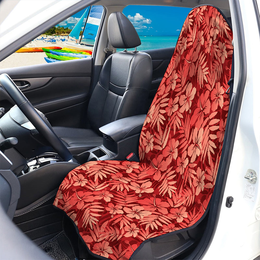 Red Hawaiian Tropical Pattern Print Waterproof Car Seat Cover