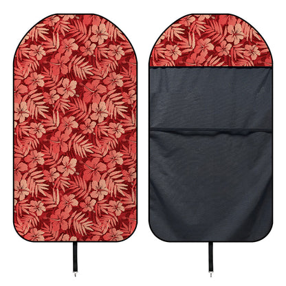 Red Hawaiian Tropical Pattern Print Waterproof Car Seat Cover