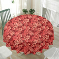 Red Hawaiian Tropical Pattern Print Waterproof Round Tablecloth