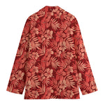 Red Hawaiian Tropical Pattern Print Women's Blazer