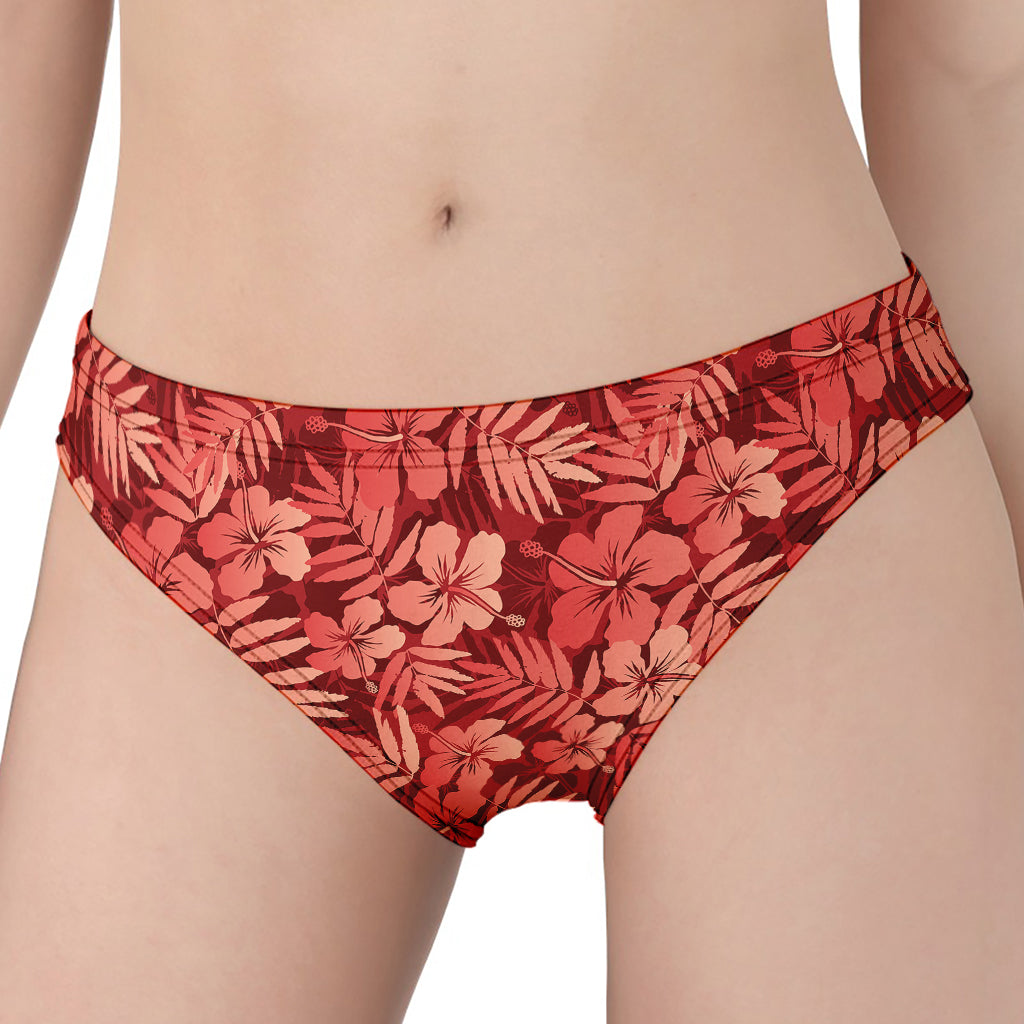 Red Hawaiian Tropical Pattern Print Women's Panties