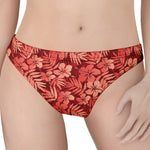 Red Hawaiian Tropical Pattern Print Women's Thong