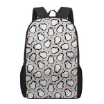 Red Heart And Penguin Pattern Print 17 Inch Backpack