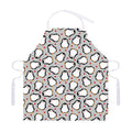 Red Heart And Penguin Pattern Print Adjustable Apron
