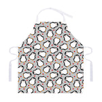 Red Heart And Penguin Pattern Print Adjustable Apron