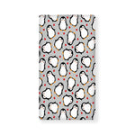 Red Heart And Penguin Pattern Print Baby Crib Sheet