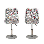 Red Heart And Penguin Pattern Print Bar Stool Covers