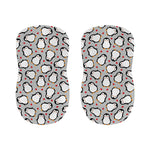 Red Heart And Penguin Pattern Print Bar Stool Covers