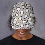 Red Heart And Penguin Pattern Print Baseball Cap
