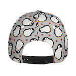 Red Heart And Penguin Pattern Print Baseball Cap