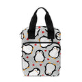 Red Heart And Penguin Pattern Print Bible Tote Bag