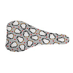 Red Heart And Penguin Pattern Print Bicycle Seat Cover