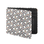 Red Heart And Penguin Pattern Print Bifold Wallet