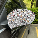 Red Heart And Penguin Pattern Print Car Side Mirror Covers